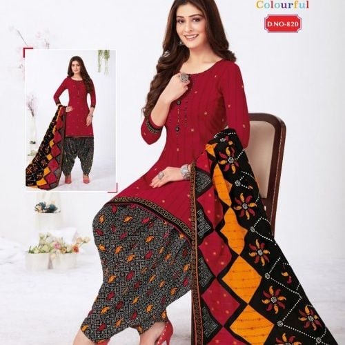 Women Cotton Patiala Suits with Dupatta