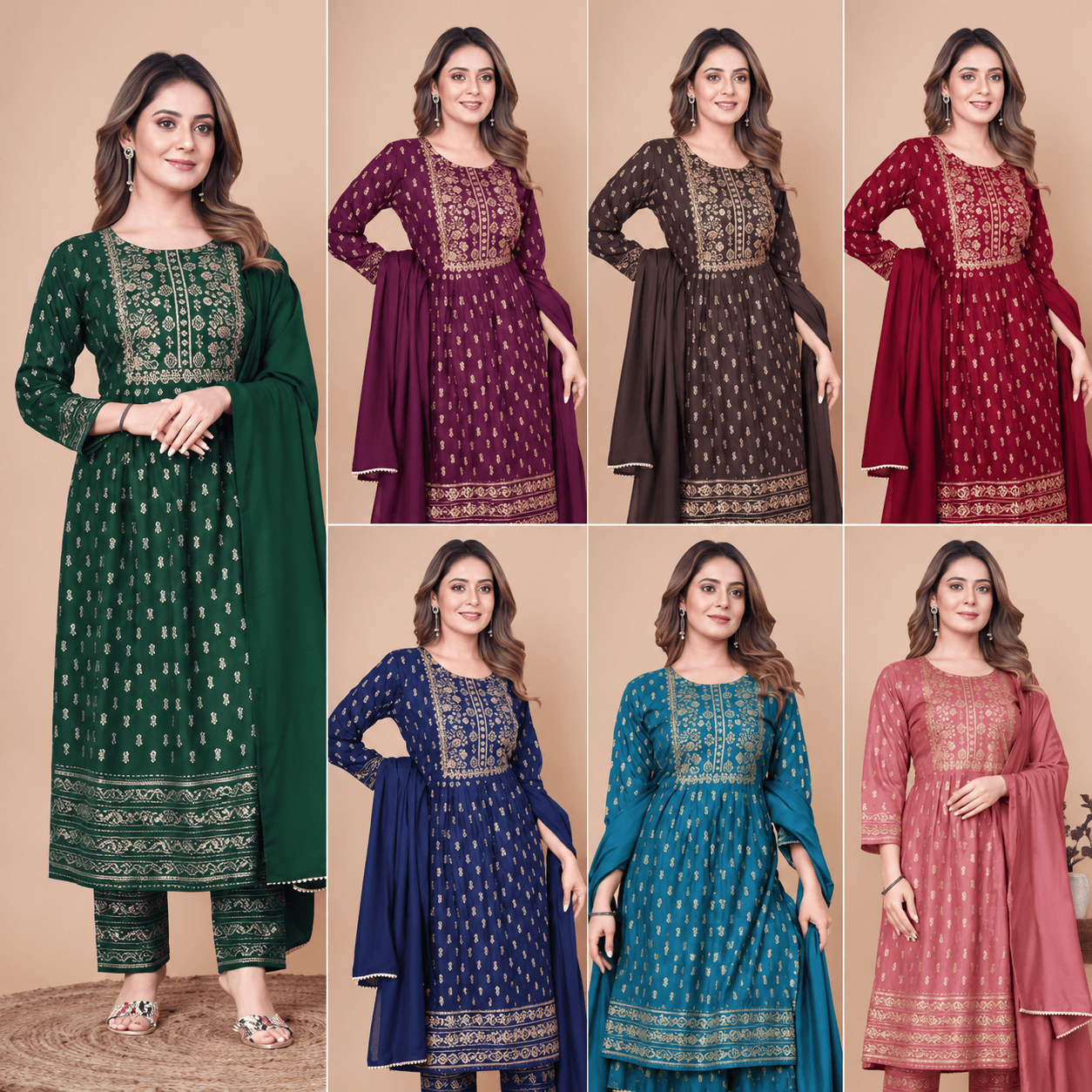 Embroidered Ethnic Wear Lookbook Collage