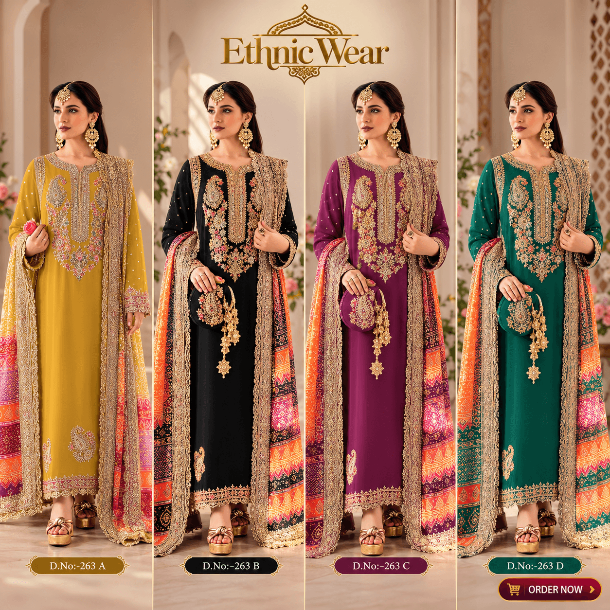 Ethnic Wear Four Embroidered Elegance Looks