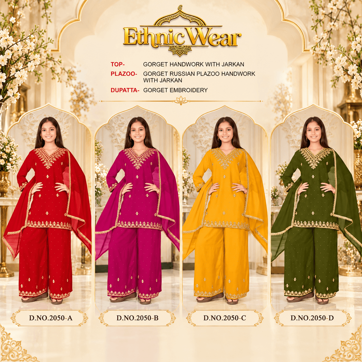 EthnicWear Four-Colour Sharara Collection