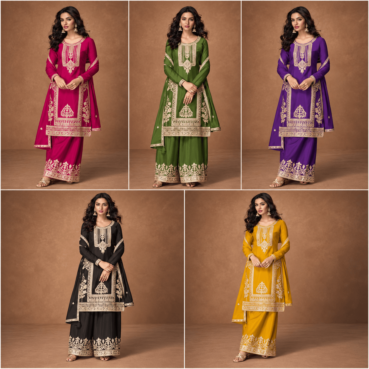 Five-Colour Embroidered Ethnicwear Lookbook