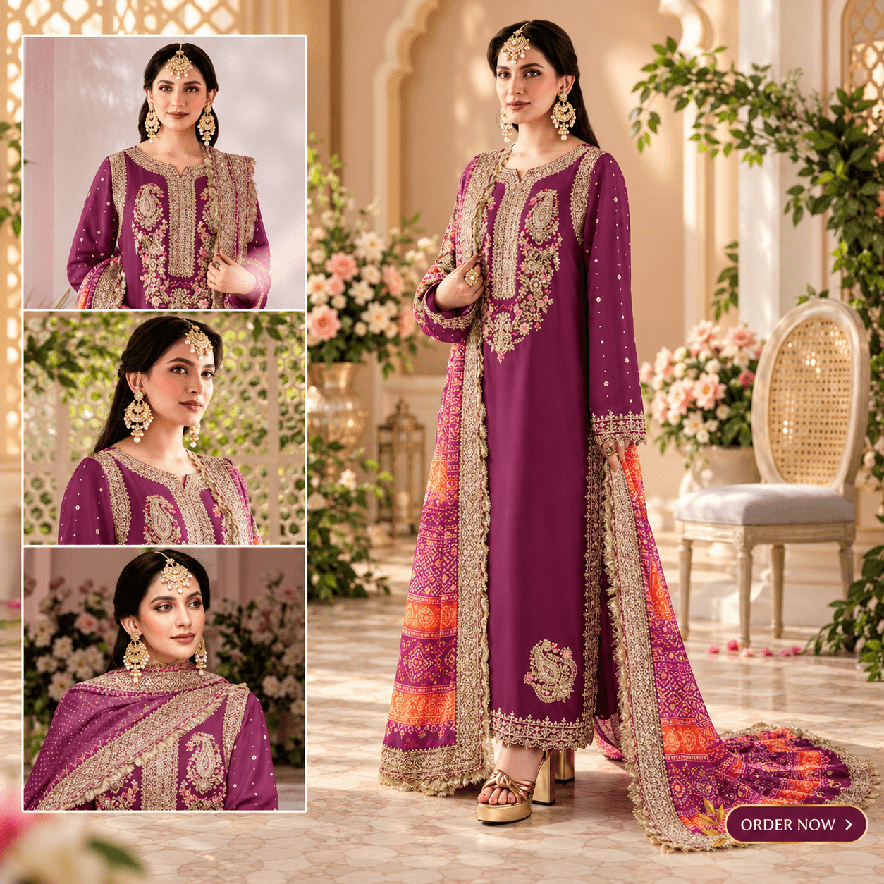 Luxe Plum Bridal Ensemble Lookbook