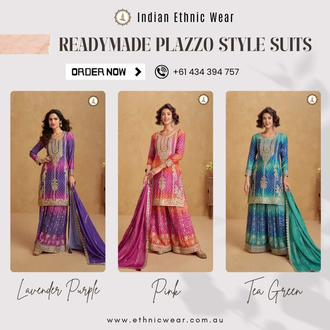 Magenta Embroidered Sharara Suit for Women
