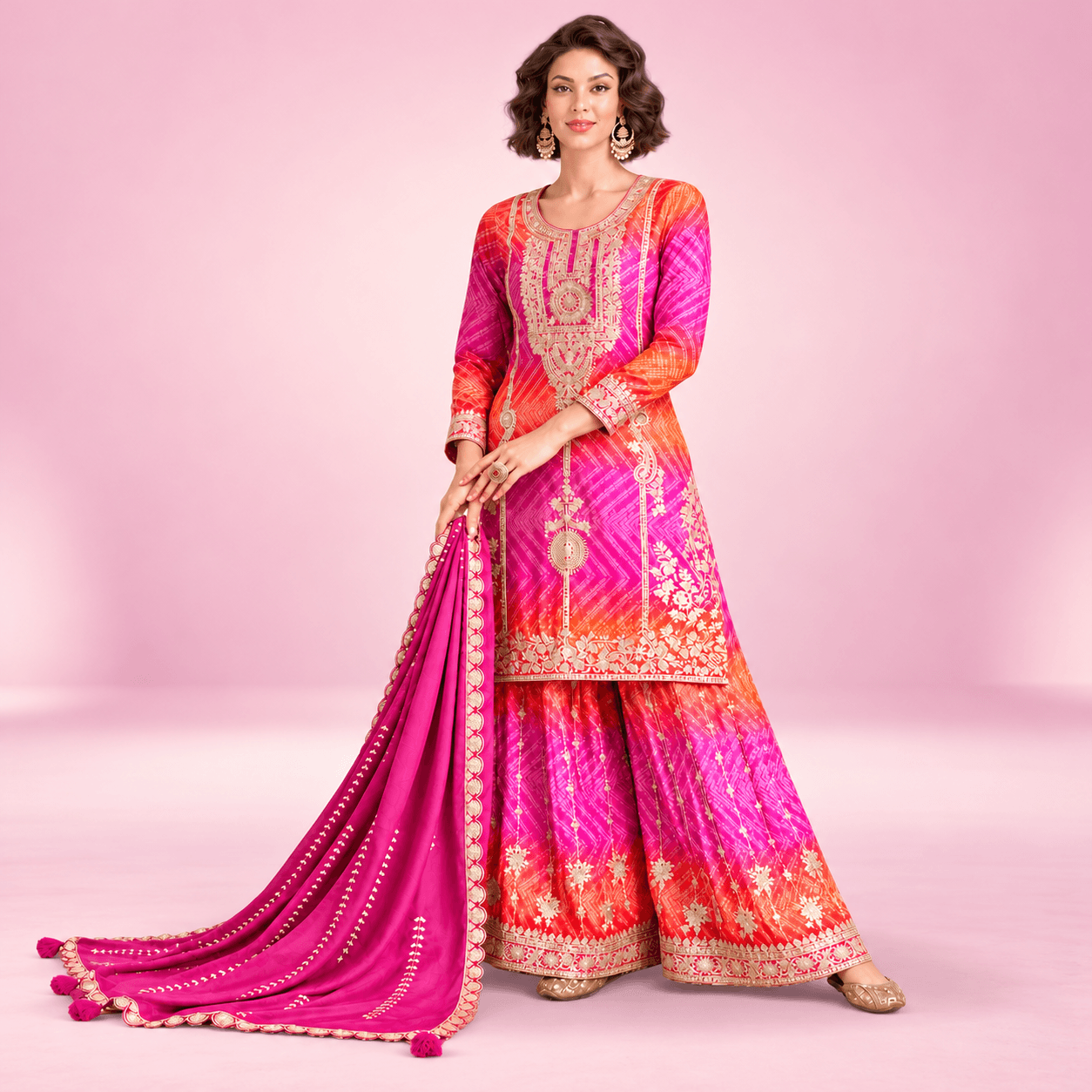 Pastel Pink Indian Fashion Portrait