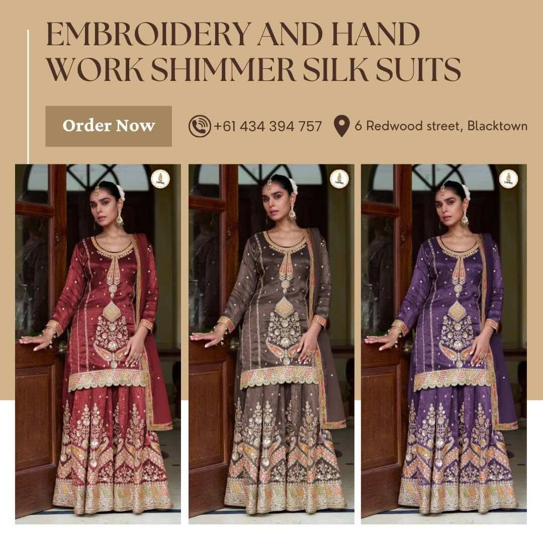 Readymade Simar Silk Lehenga Style Salwar Kameez Set
