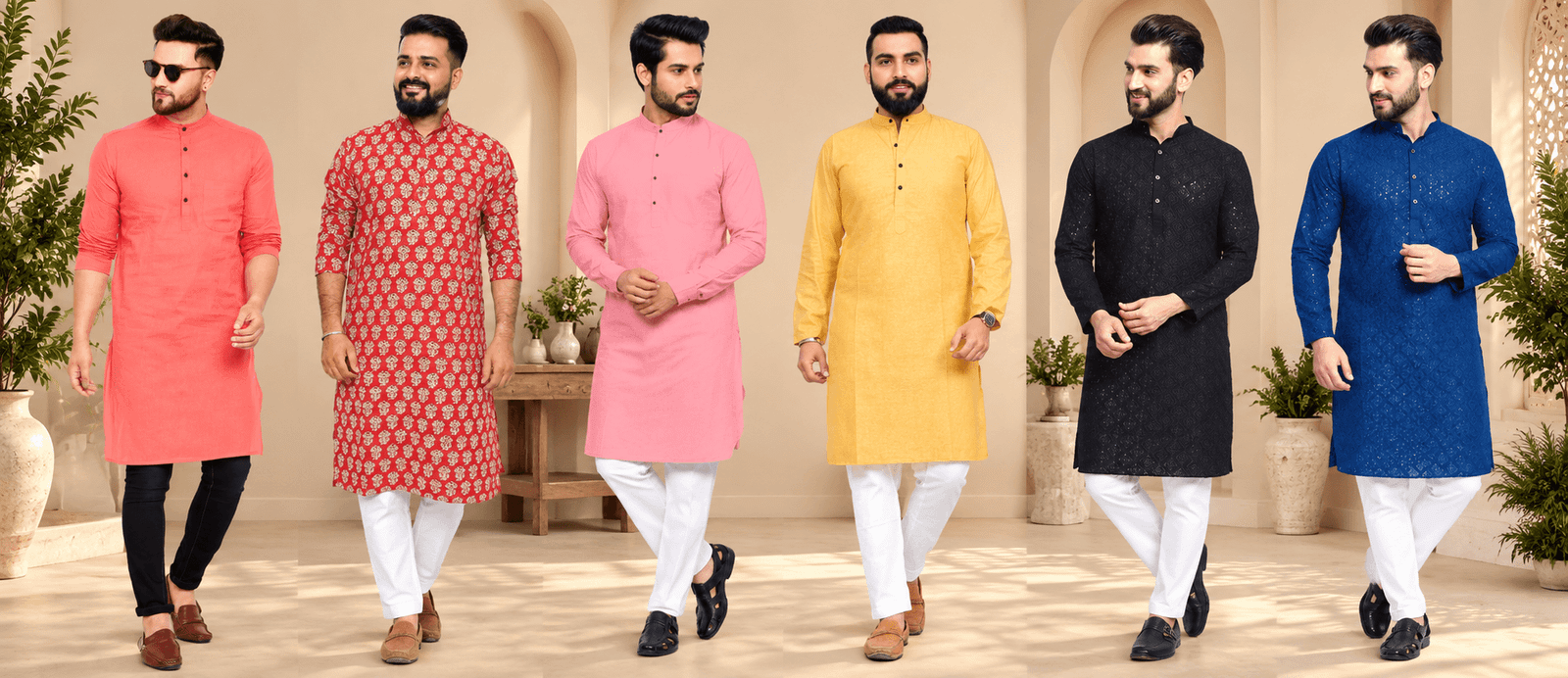 Six Men in Traditional Kurta Lookbook