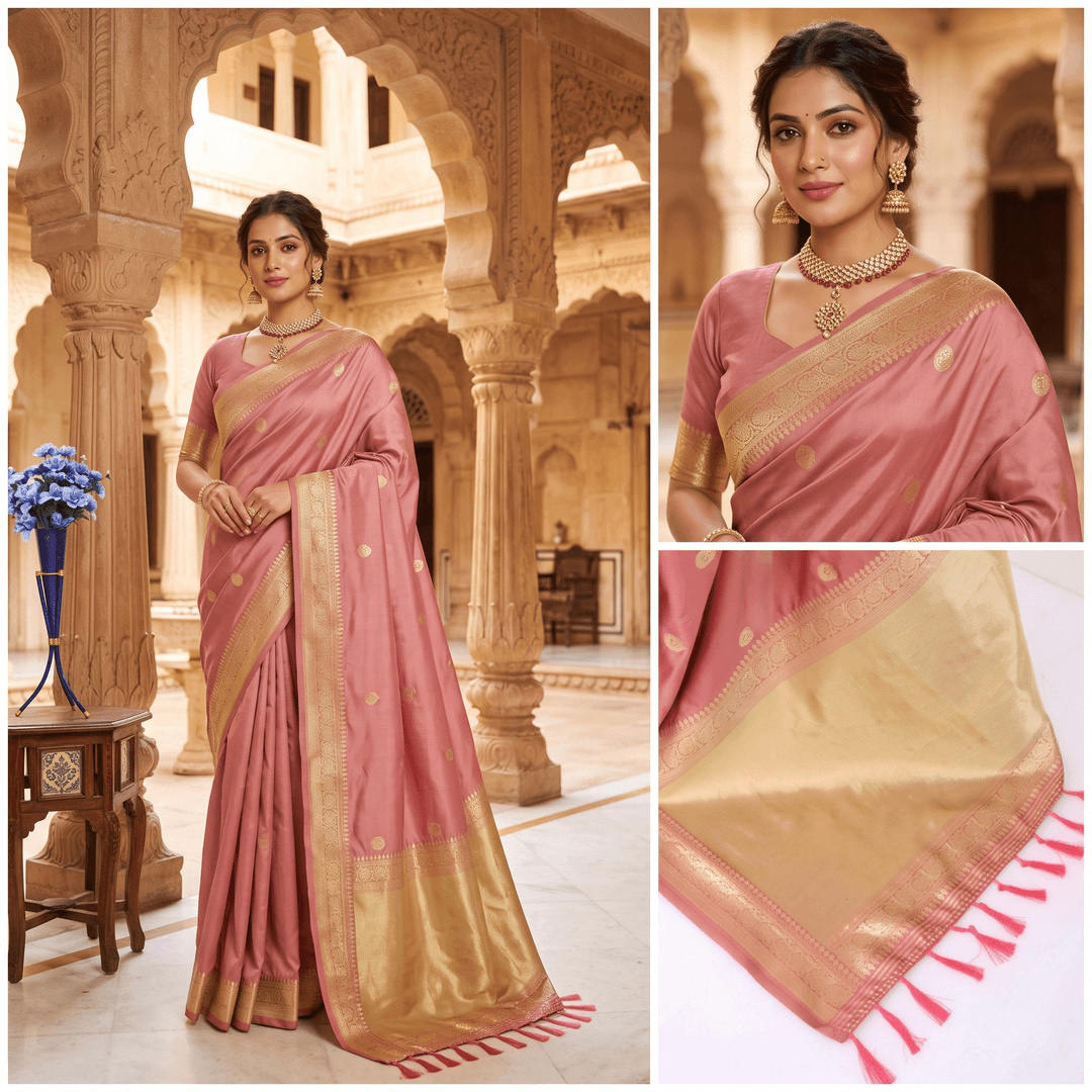 banarasi saree blushpink